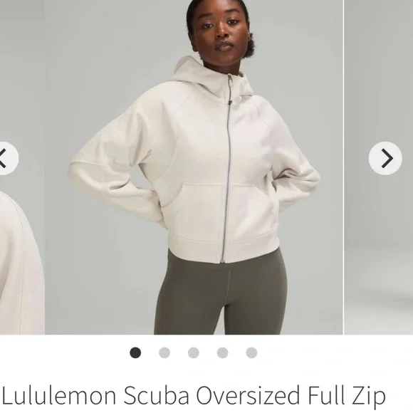 SOLD Lululemon Scuba Oversized Full Zip Size M/L White Opal Bone $138 - Picture 3 of 6